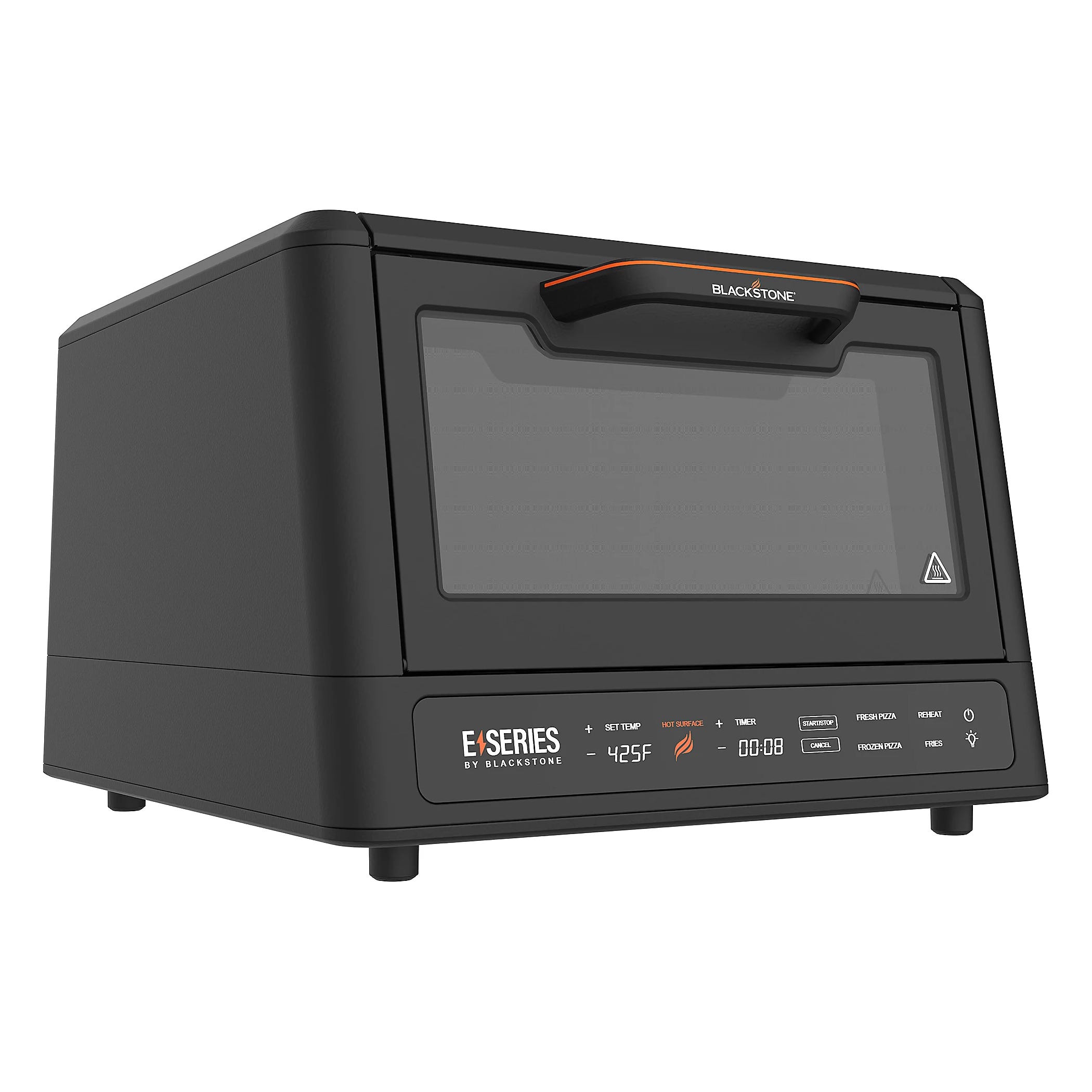 Blackstone E-Series countertop electric oven with digital controls, black exterior, and a viewing window.