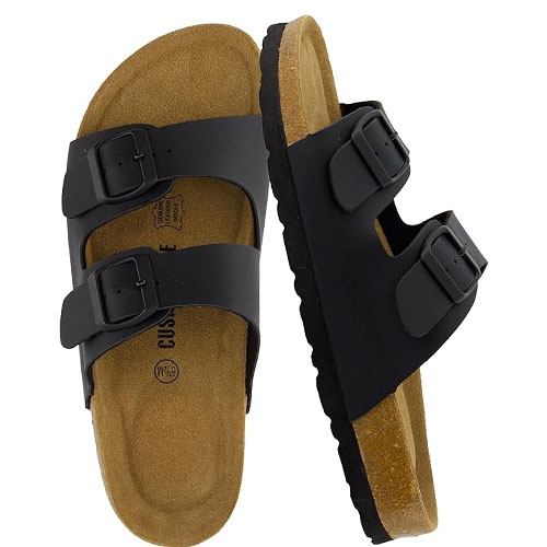 Cushionaire Women's Lane Cork Footbed Sandal with Comfort
