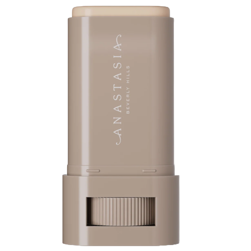 Anastasia Beverly Hills Beauty Balm Serum Boosted Skin Tint is a complexion stick designed to even skin tone and provide a natural finish, housed in a sleek, twist-up container.