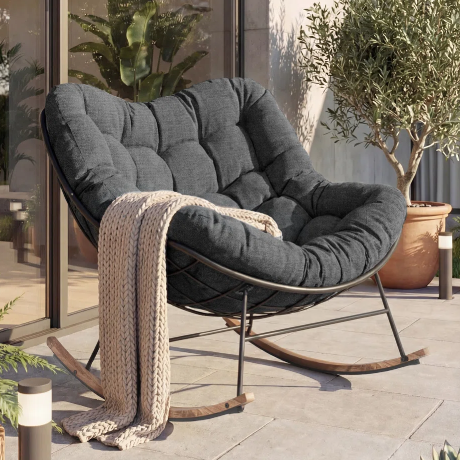 Steel Rocking Chair with Cushion $157 at Brad's Deals