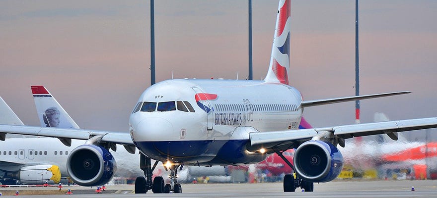 british airways plane at airport