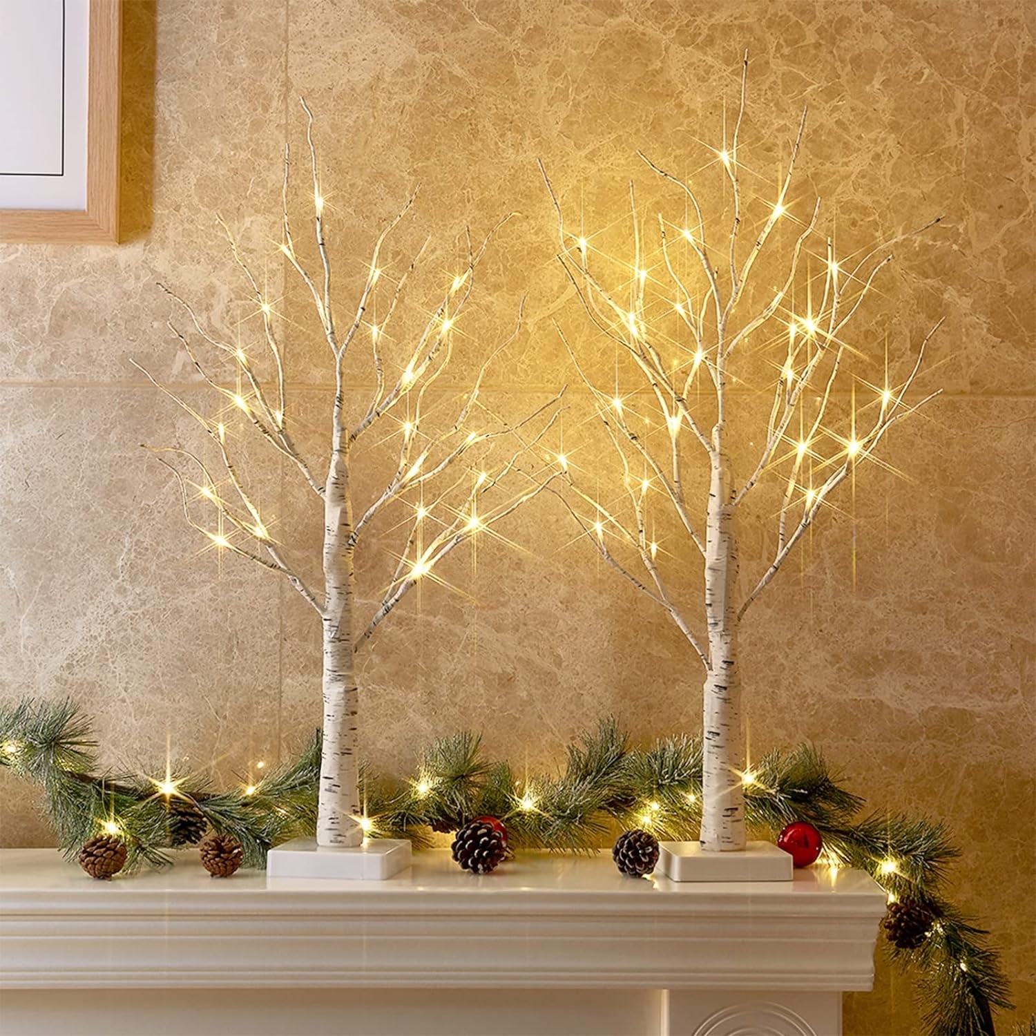 Set of 2' LED Birch Trees $18 at Brad's Deals