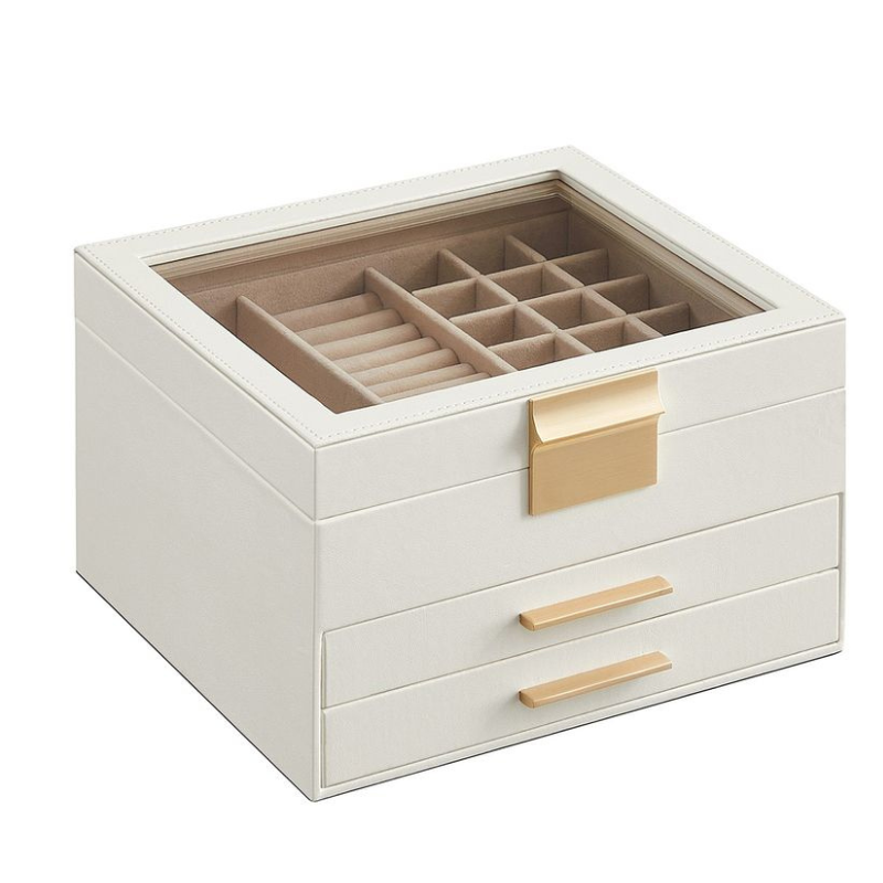 3-Layer Glass Top Jewelry Box $33 at Brad's Deals