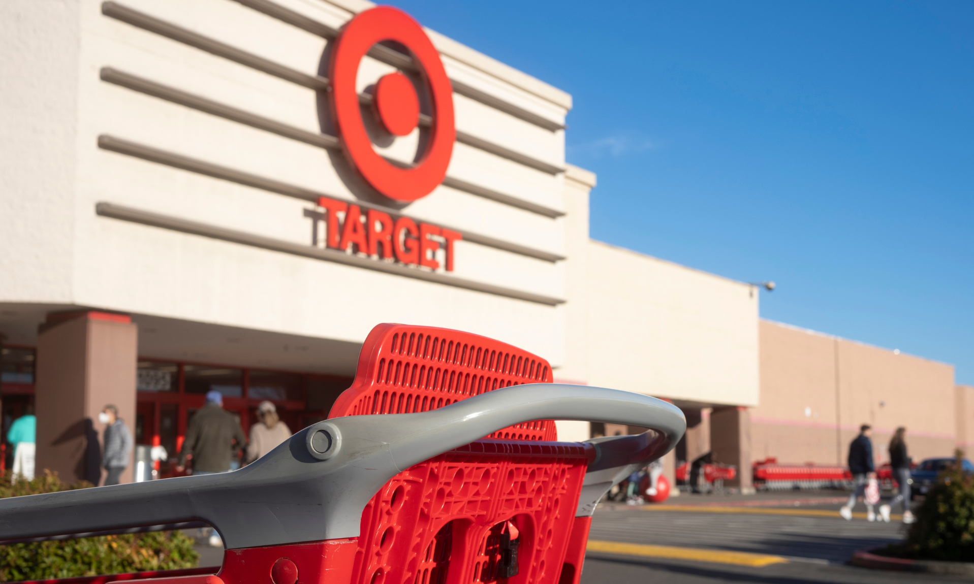 Cart in front of Target store