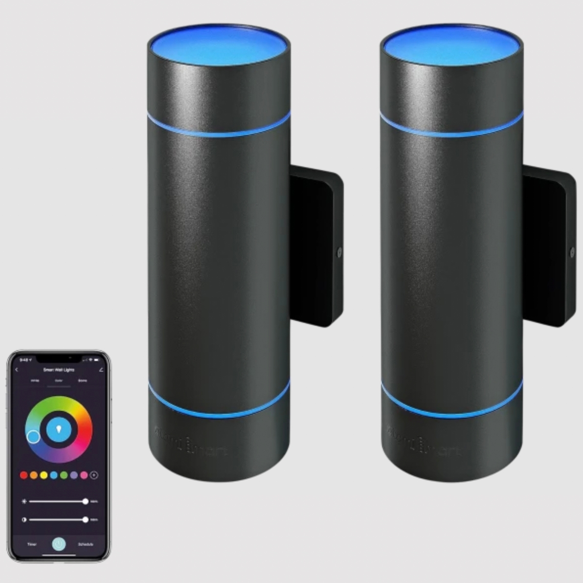 2pk Atomi Smart WiFi LED Sconces 50