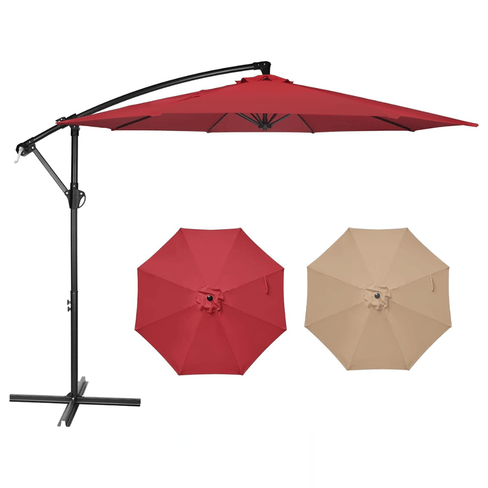 bradsdeals patio umbrella 14ft Double Sided Outdoor Market Extra Large Umbrella with Crank, Cross Base for Deck, Lawn, Backyard and Pool, Brown : Patio, Lawn & Garden This umbrella was designed for commercial and domestic use Side Wind 10.5' Cantilever Umbrella