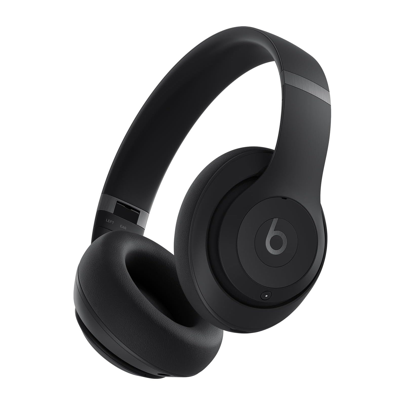 Over-ear headphones in black with the Beats logo on the ear cups, featuring padded ear cushions and a sleek design.