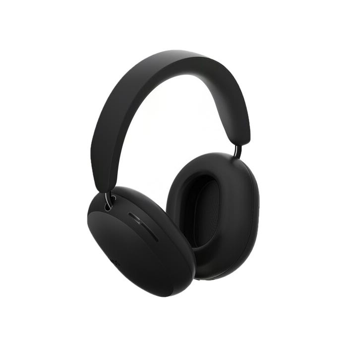 Sonos Ace Noise-Canceling Headphones feature a sleek black design with cushioned ear cups and a padded headband, offering comfort and immersive sound while reducing ambient noise.