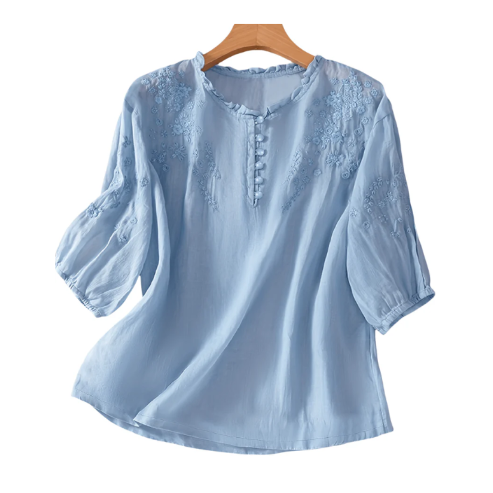 Summer Boho Embroidery Blouse $19 at Brad's Deals