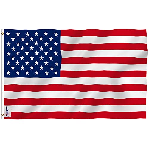 An American flag with 50 stars representing the states and 13 stripes symbolizing the original colonies.