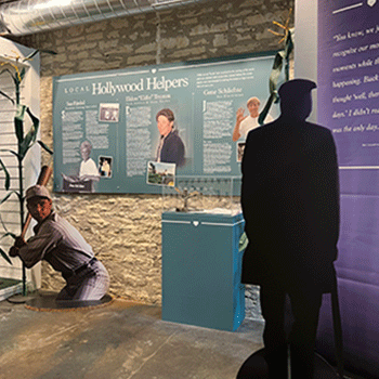 A photo of the Hollywood Helpers exhibit at the If You Build It Exhibit.