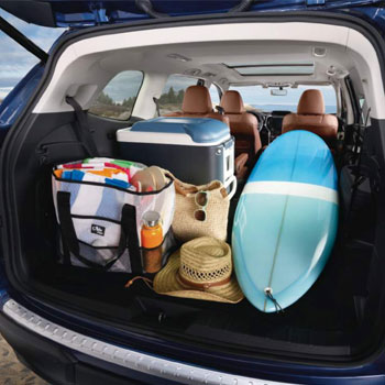2020 Subaru Ascent packed for a day at the beach.