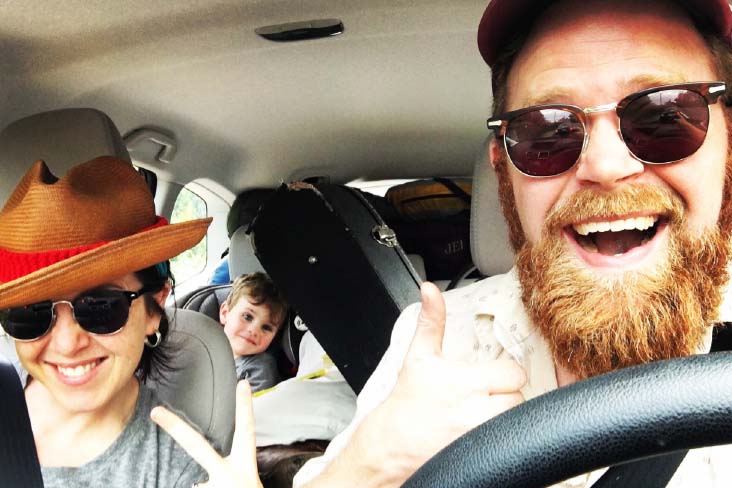 The Furgeson family in their Subaru Forester