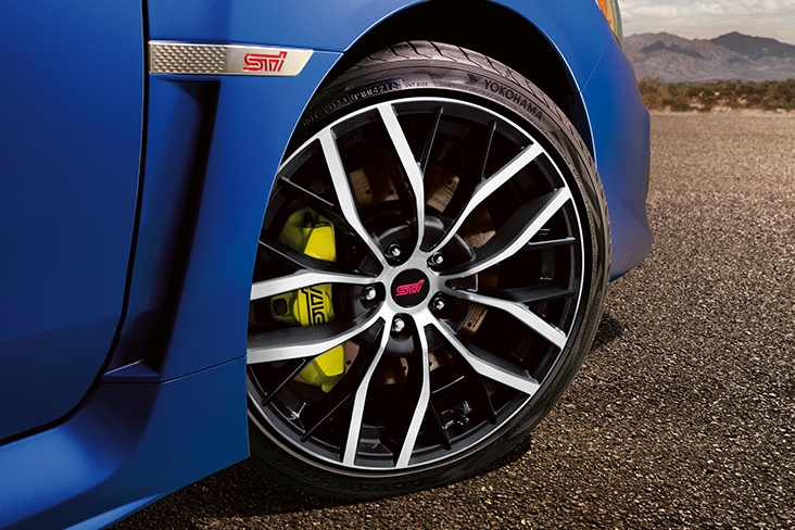 Close-up shot of a 2021 Subaru WRX Limited tire