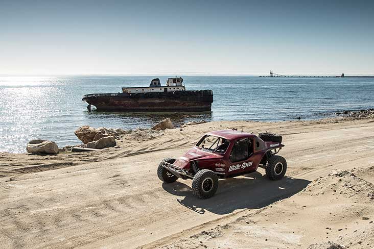 Wide Open buggy on the beach