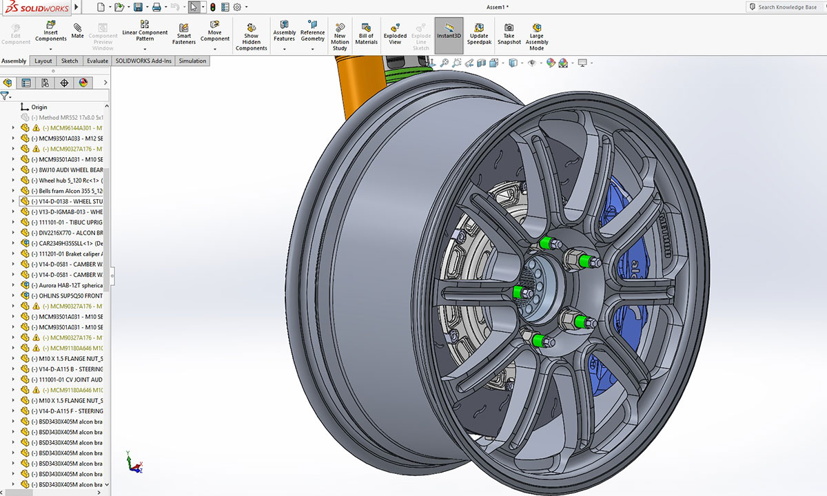 A Method wheel computer simulation used for vehicle clearance confirmation.