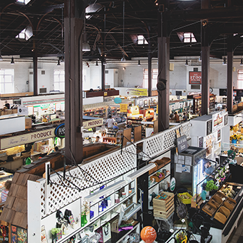 Aerial view of Lancaster Central Market