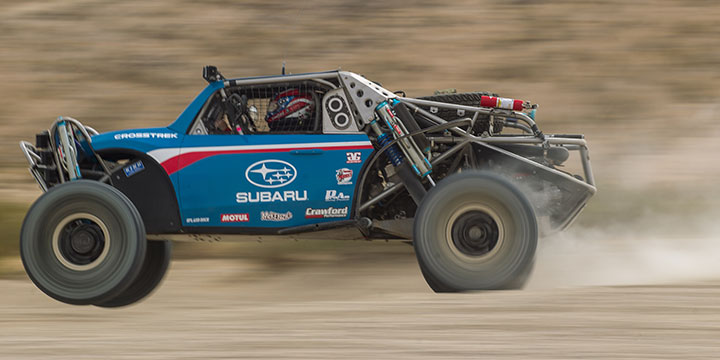 The first factory-backed Subaru arrives at the Baja 500 in 2017. Photo: Mad Media