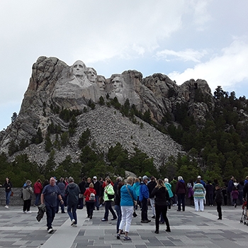 A view of the four presidents on Mount Rushmore in South Dakota