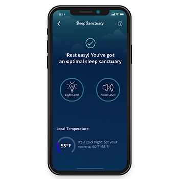 SleepScore features products that pair well with the app. The SleepScore app shows trends for sleep based on stress, alcohol intake, caffeine levels and more.