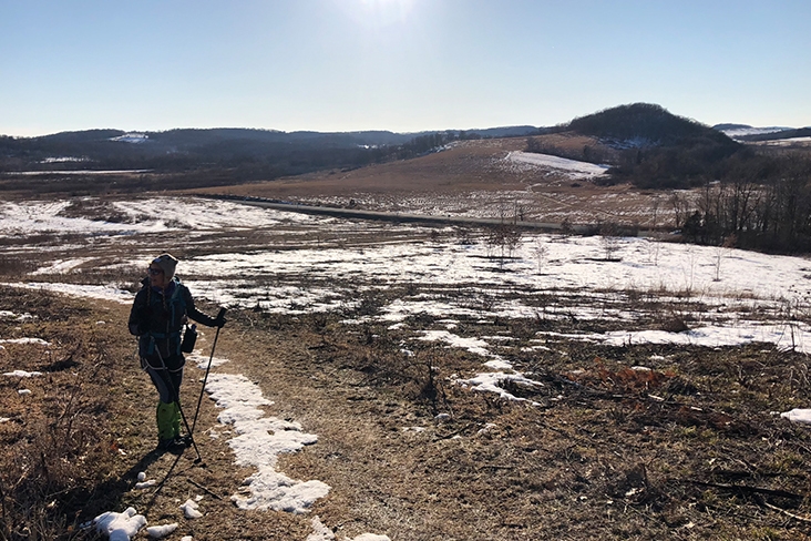 Hiker on the Wisconsin Ice Age Trail