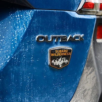 A new badge just for the new Outback Wilderness can be seen above the right rear fender