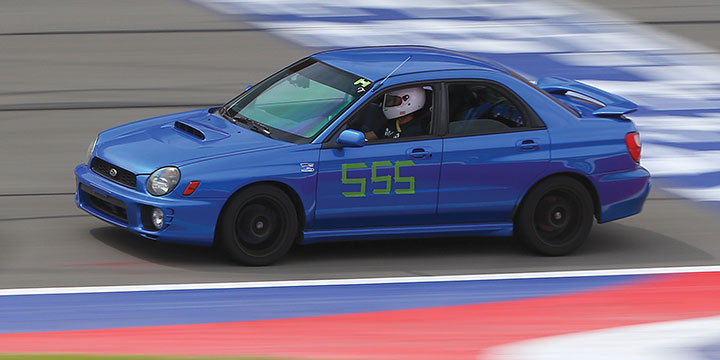 HPDE student Matt Bradley in his 2002 WRX.