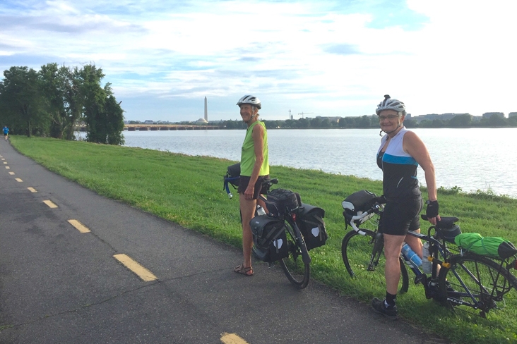 Dee and Deb Mt. Vernon Trail headed to D.C. East Coast Greenway