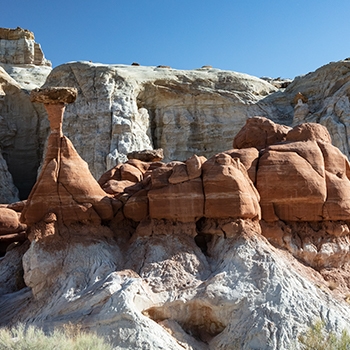 A large collection of red-orange hoodoos