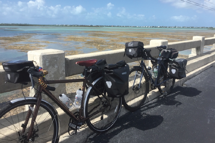 bikes overlooking a river