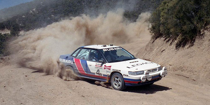 Rally pioneer Chad DiMarco competing in the Prescott Forest Rally in 1993. Photo: Tracksidephoto.com