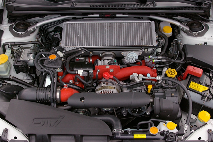 under the hood of the Subaru WRX STI S209