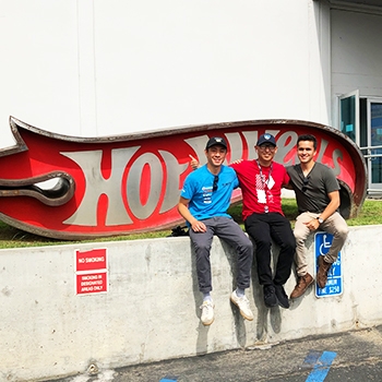Otsuki (middle) with Jan Lim (left) and Jose Valdez (right), the creators of “Between the Lines” Subaru documentary