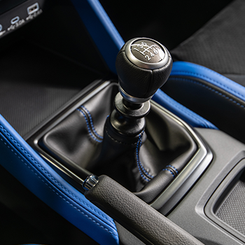 Close-up of 2025 Subaru WRX tS gear shifter