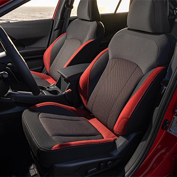 The standard two-tone StarTex seats in the 2024 Subaru Impreza RS