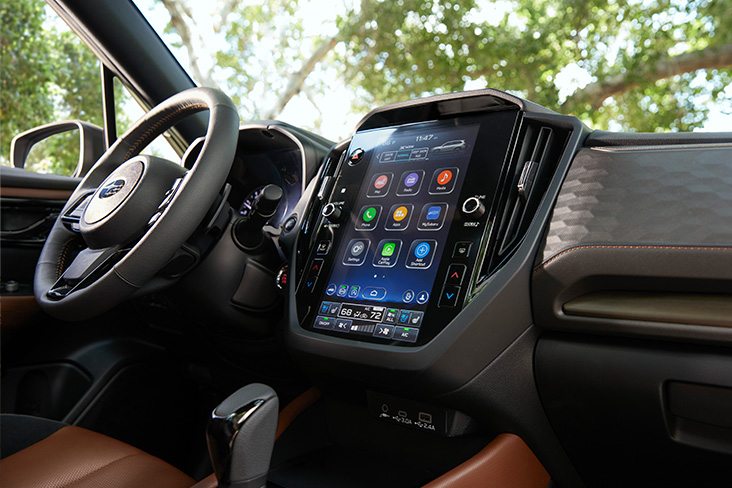 The 11.6-inch STARLINK Multimedia Plus infotainment system in a 2025 Subaru Forester