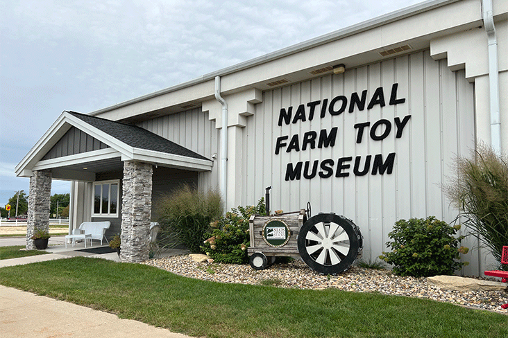 The entrance to the National Farm Toy Museum in Dyersville, Iowa