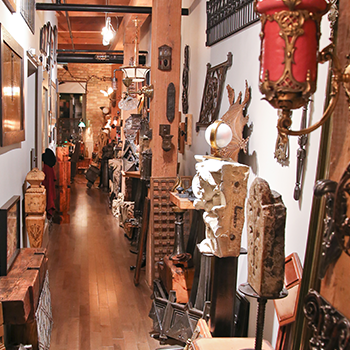 hallway with antiques