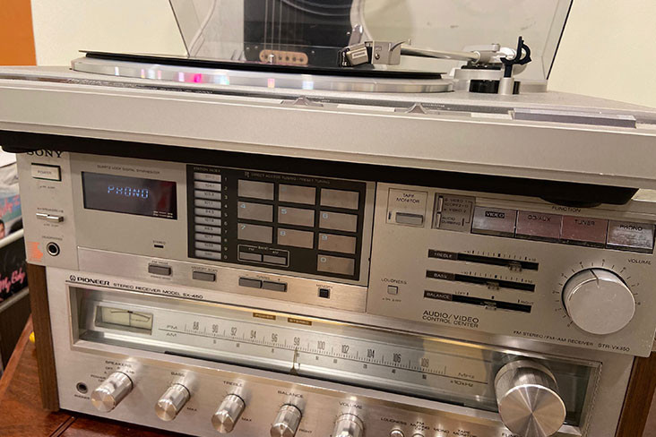 Image of the Technics SL-Q300 turntable, Sony STR-VX250 and Pioneer SX-450 receivers that were all rescued out of 20 years in basement storage and put back into service by writer Craig Fitzgerald with only minor maintenance.