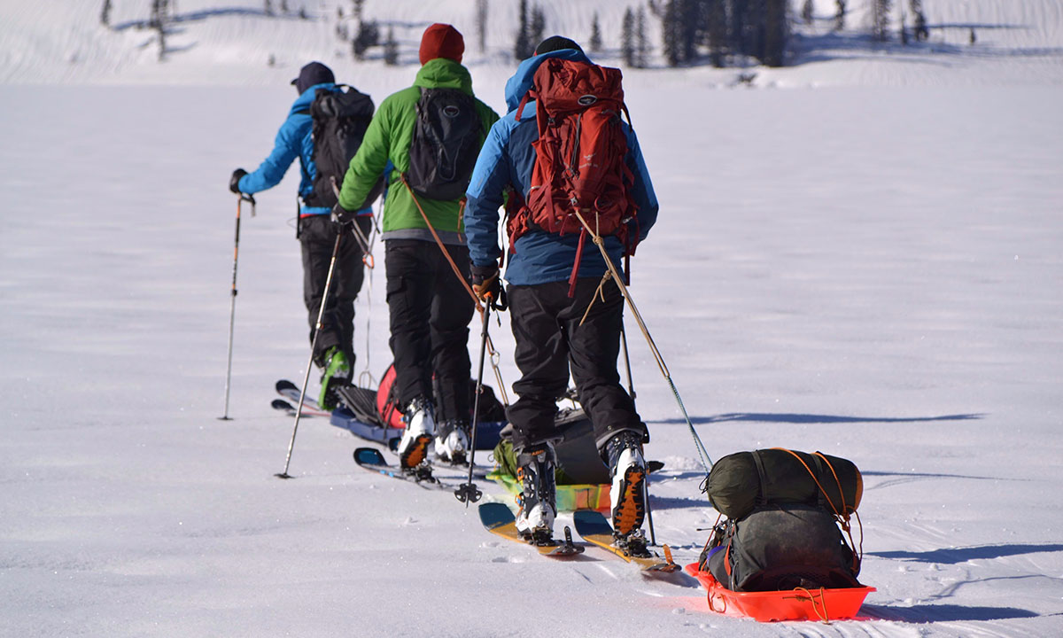 Colton Smith and Jack Steward skiing the Grand Tetons.