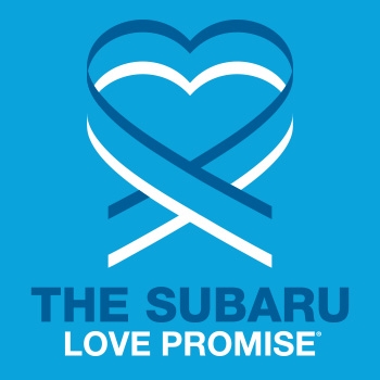 The Subaru Love Promise logo, which has two thick lines in the shape of a heart.
