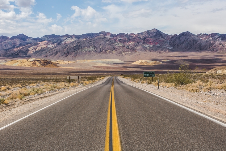 Open road in desert