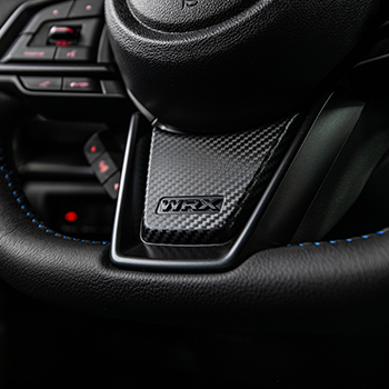 Blue contrast stitching on 2025 Subaru WRX tS