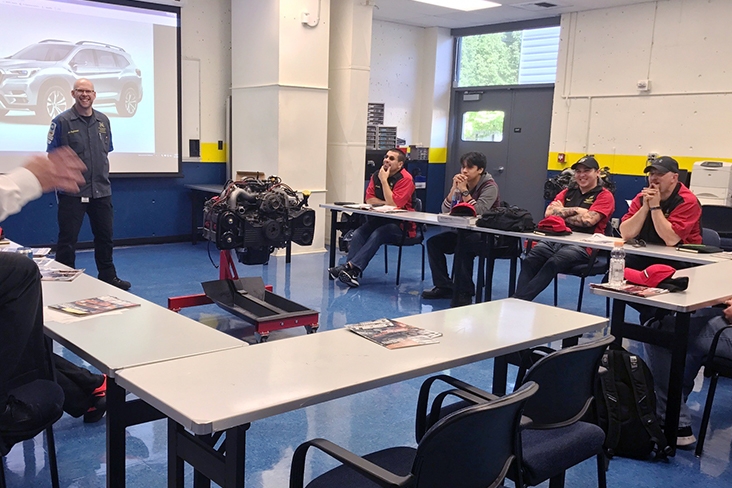 Students of Portland Community College engine class