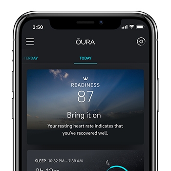 Oura Ring app home screen