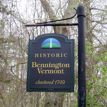 Historic Bennington, Vermont sign