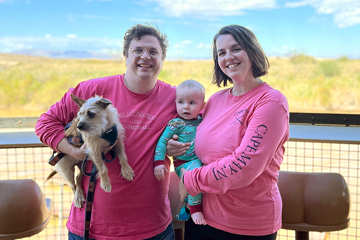 The Bungeroth family photo taken at Topock 66. Left to right: Arthur, Tim, Kirby and Megan.