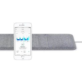 Withings Sleep Tracking Mat and iPhone showing the app