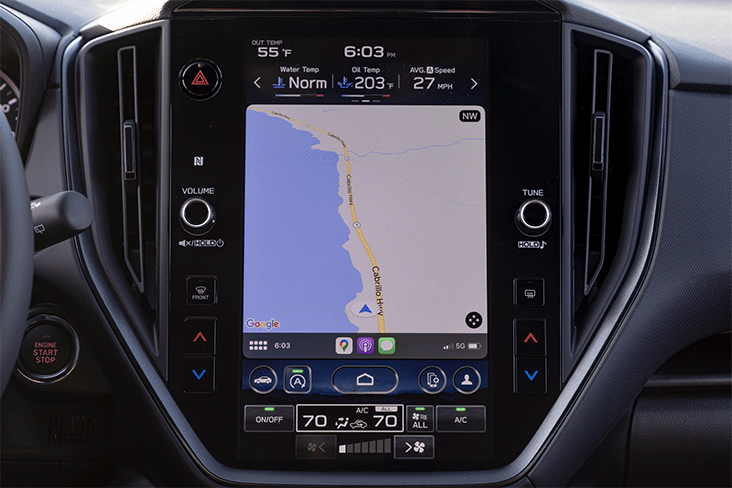 The standard 11.6-inch touchscreen in the 2024 Subaru Impreza RS