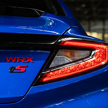 Rear taillight and WRX tS badge on exterior of 2025 Subaru WRX tS